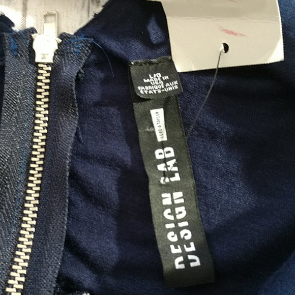 NWT Design Lab Navy Blue & White Dress - Picture 7 of 8